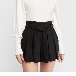 Black romper shorts with cute tie belt